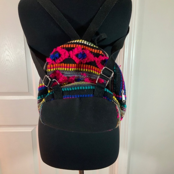 Boho Embroidered Tribal Aztec Backpack - Picture 3 of 5